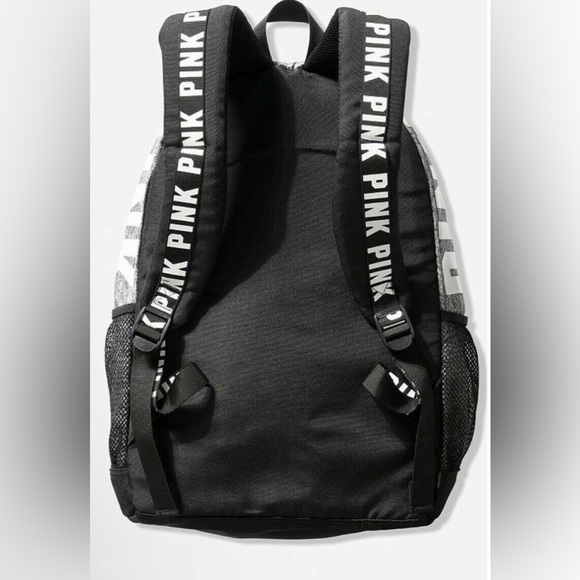 Victoria's Secret PINK Campus Backpack Gray Black NEW - Picture 2 of 4